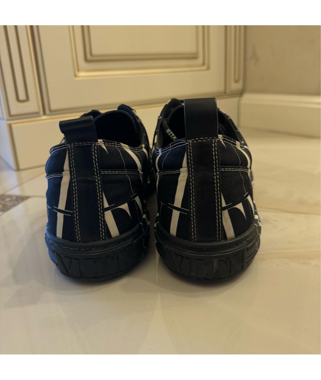 VALENTINO Черные текстильные низкие кроссовки / кеды, фото 4