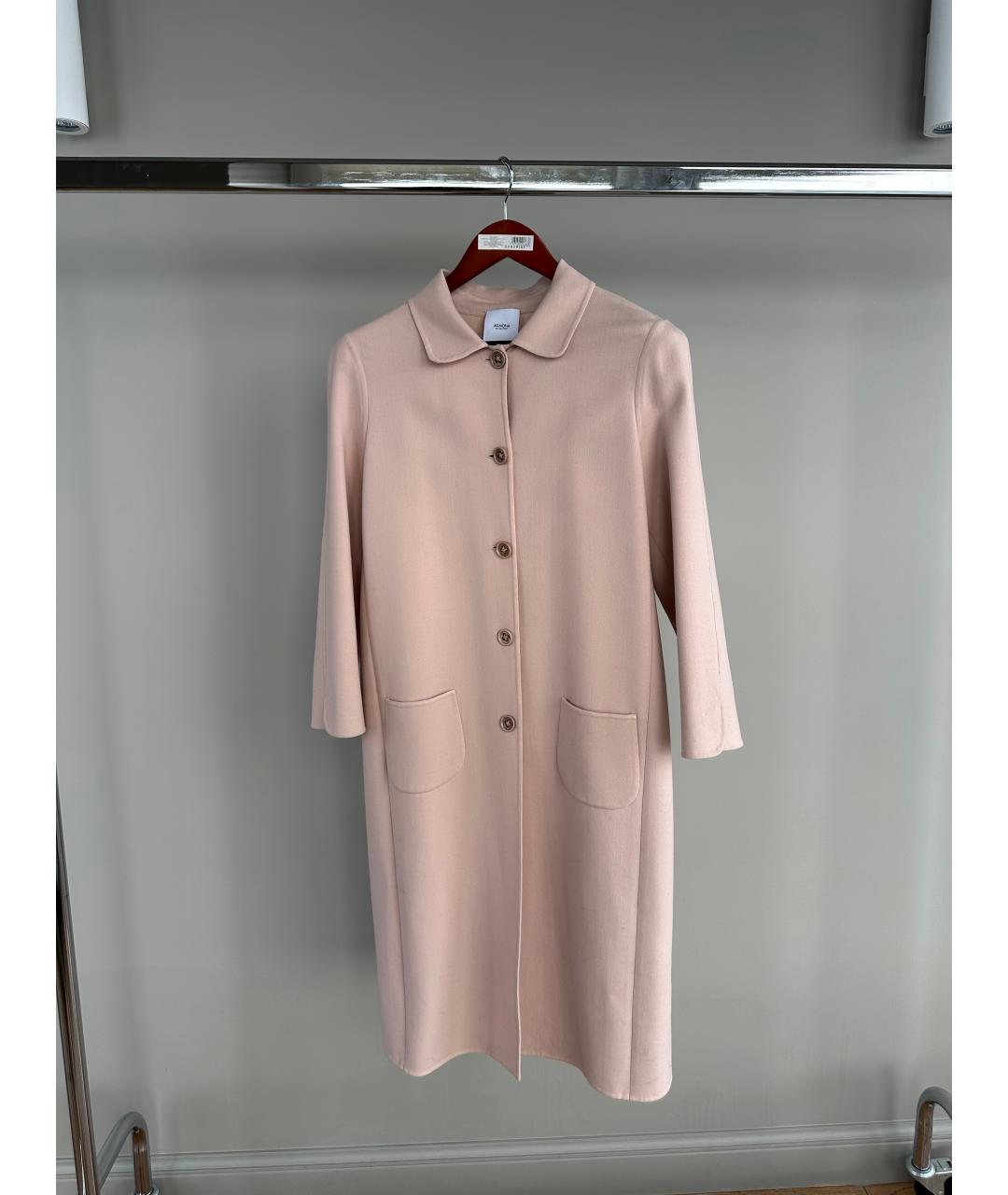 AGNONA Розовое шерстяное пальто, фото 7