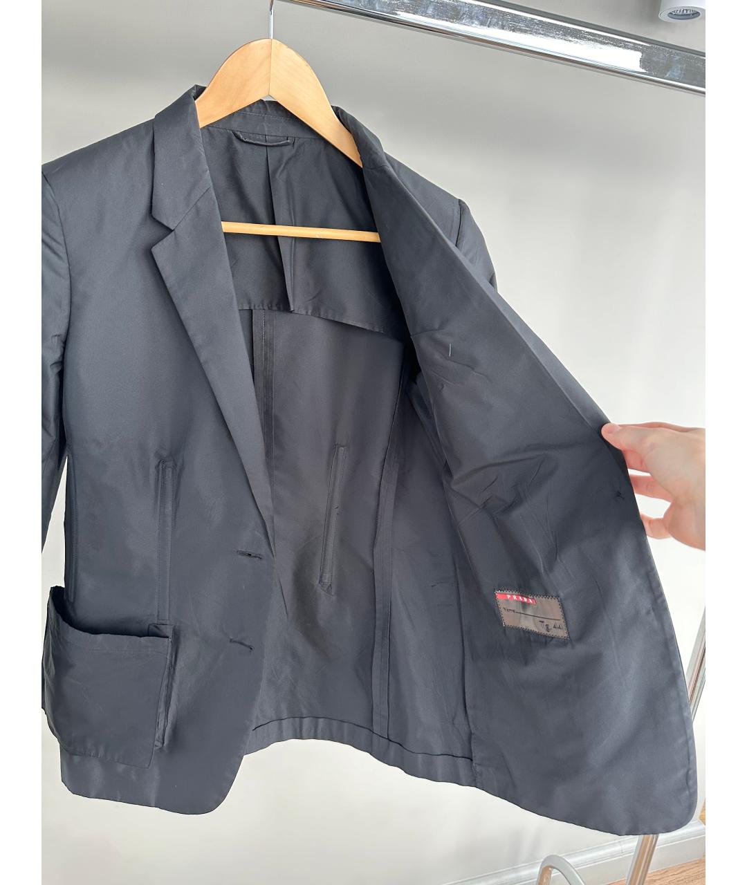 PRADA Черный полиэстеровый жакет/пиджак, фото 6