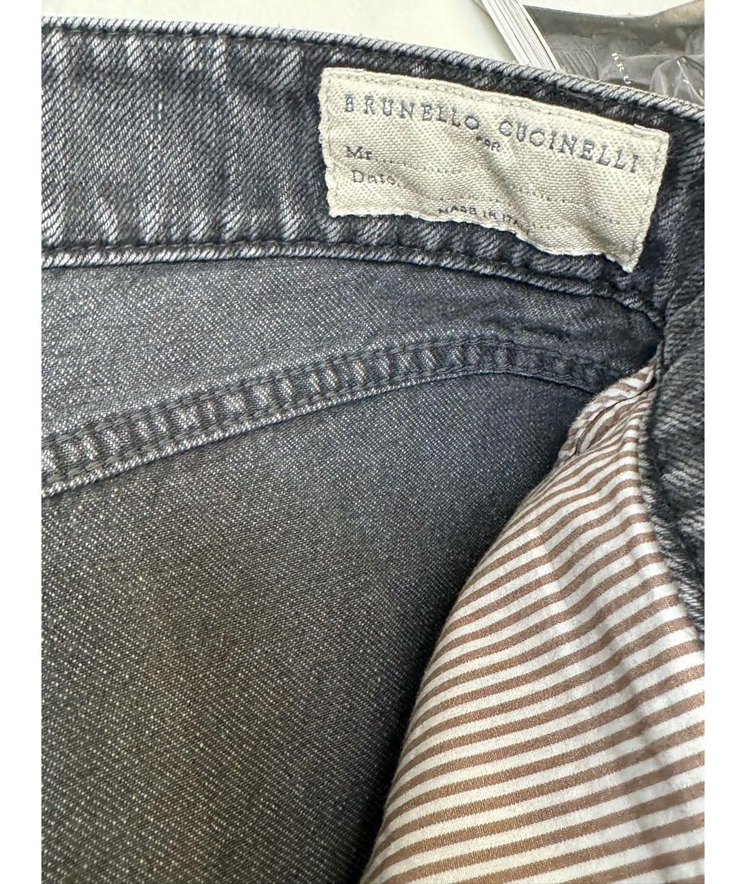 BRUNELLO CUCINELLI Серые хлопковые джинсы скинни, фото 5