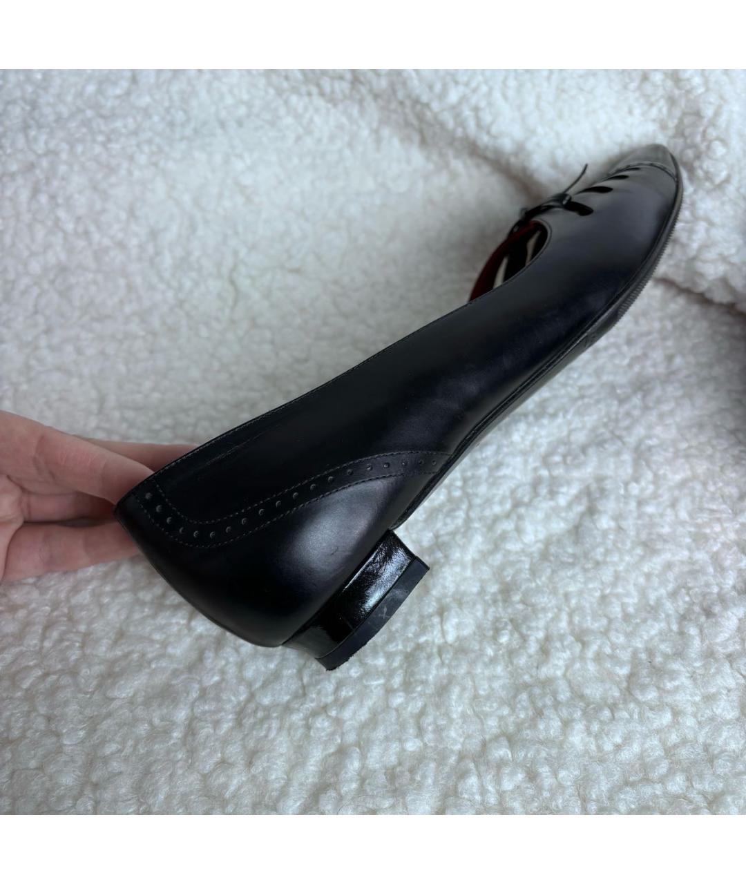 CELINE PRE-OWNED Черные кожаные лодочки на низком каблуке, фото 6
