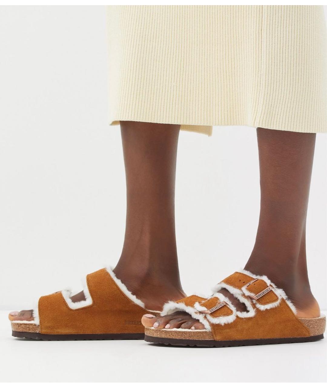BIRKENSTOCK Коричневые замшевые сандалии, фото 7