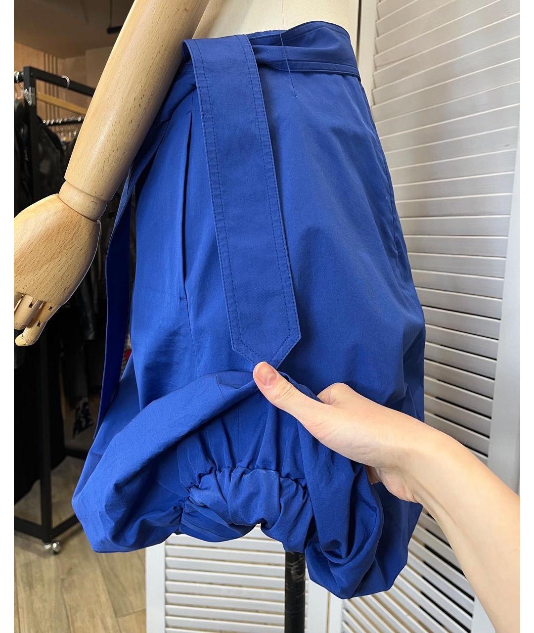 SALVATORE FERRAGAMO Синяя хлопковая юбка миди, фото 3