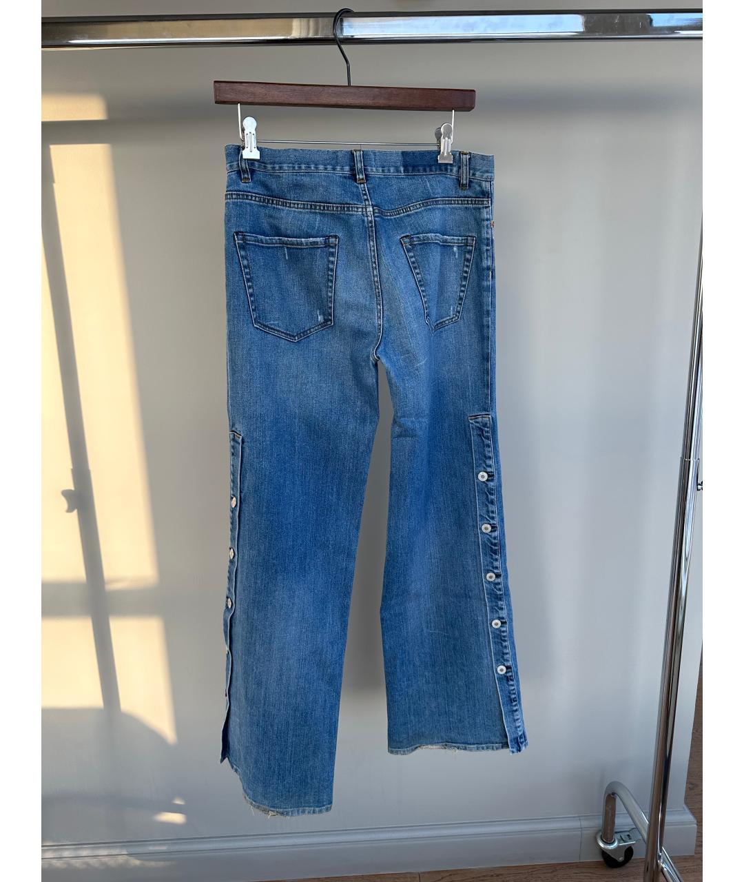 NILI LOTAN Синие хлопковые прямые джинсы, фото 2