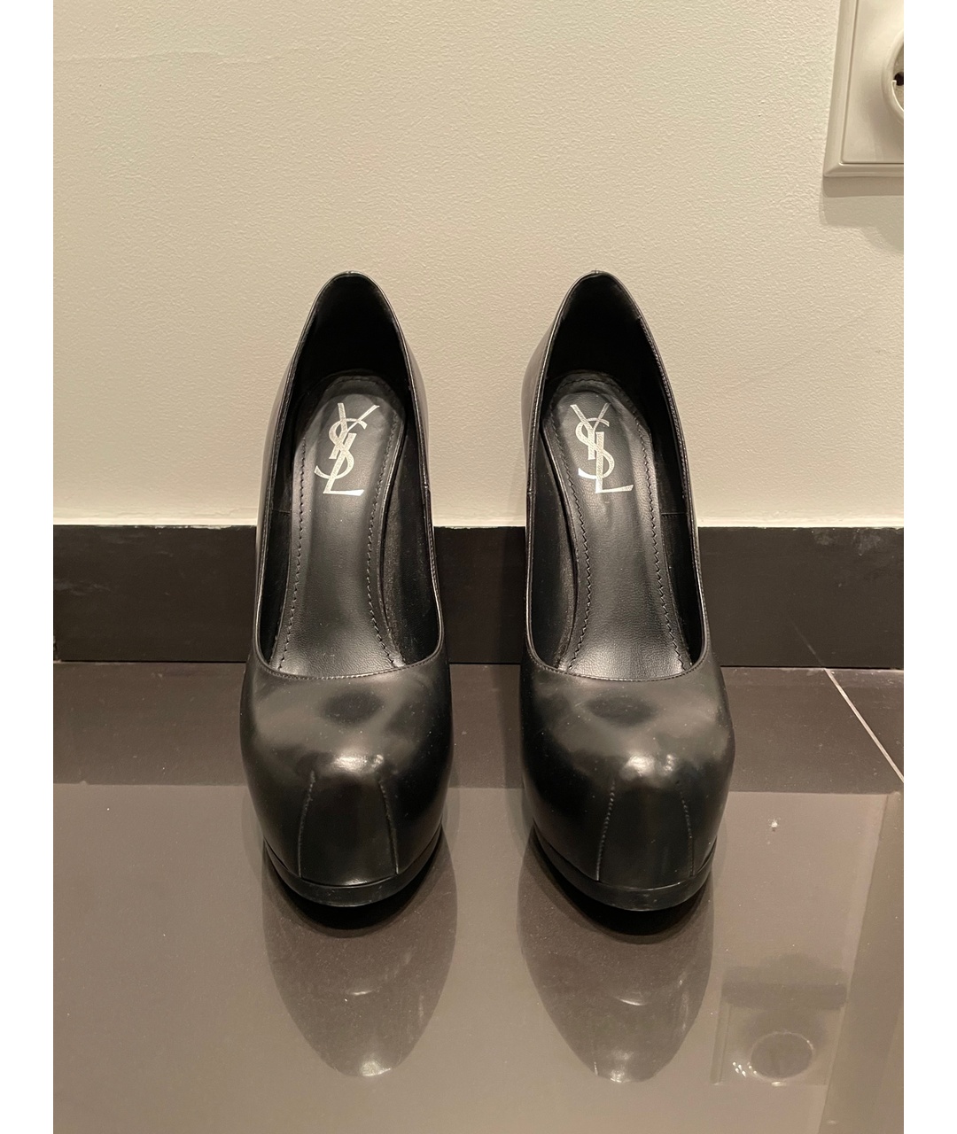 SAINT LAURENT Черные кожаные туфли, фото 2