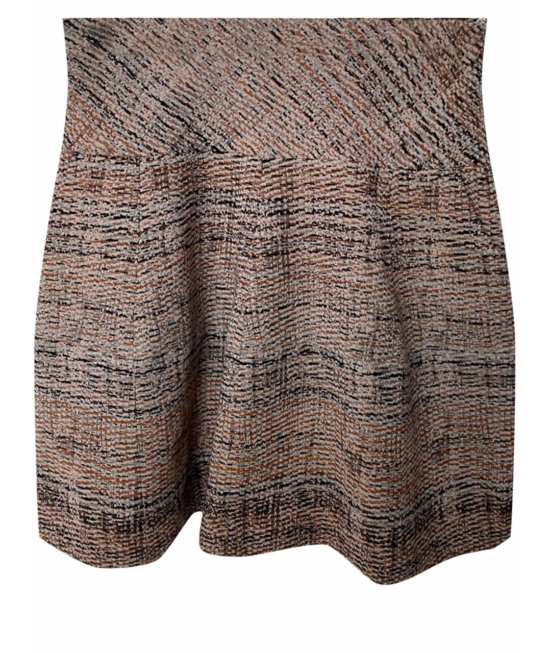 ETRO Коричневая шерстяная юбка мини, фото 1