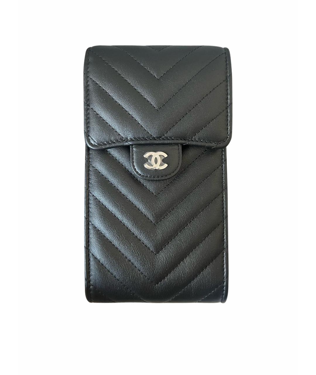 CHANEL PRE-OWNED Черная кожаная сумка через плечо, фото 1