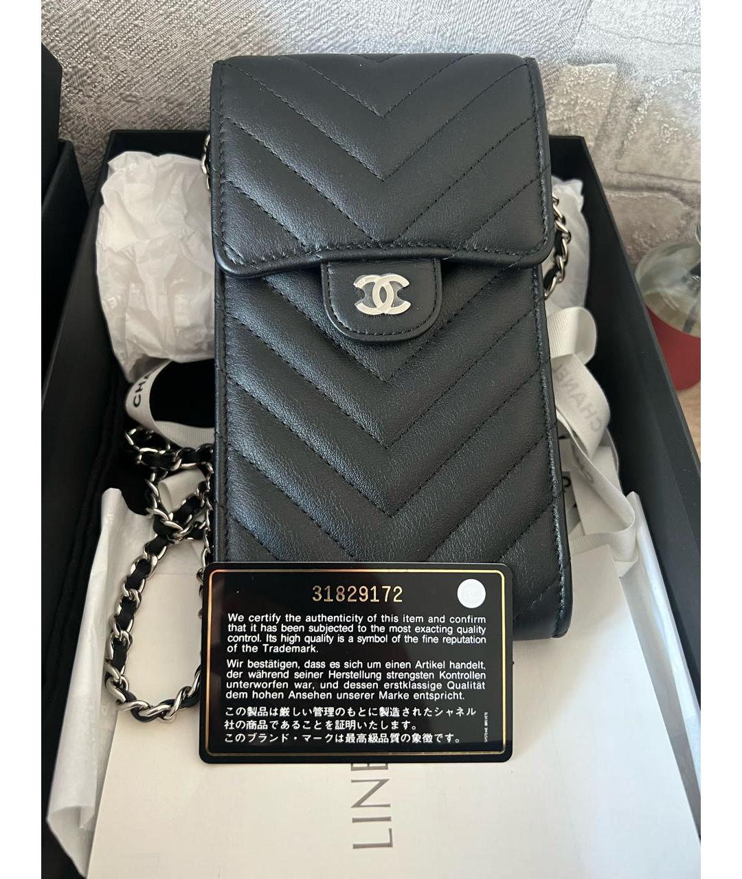 CHANEL PRE-OWNED Черная кожаная сумка через плечо, фото 3