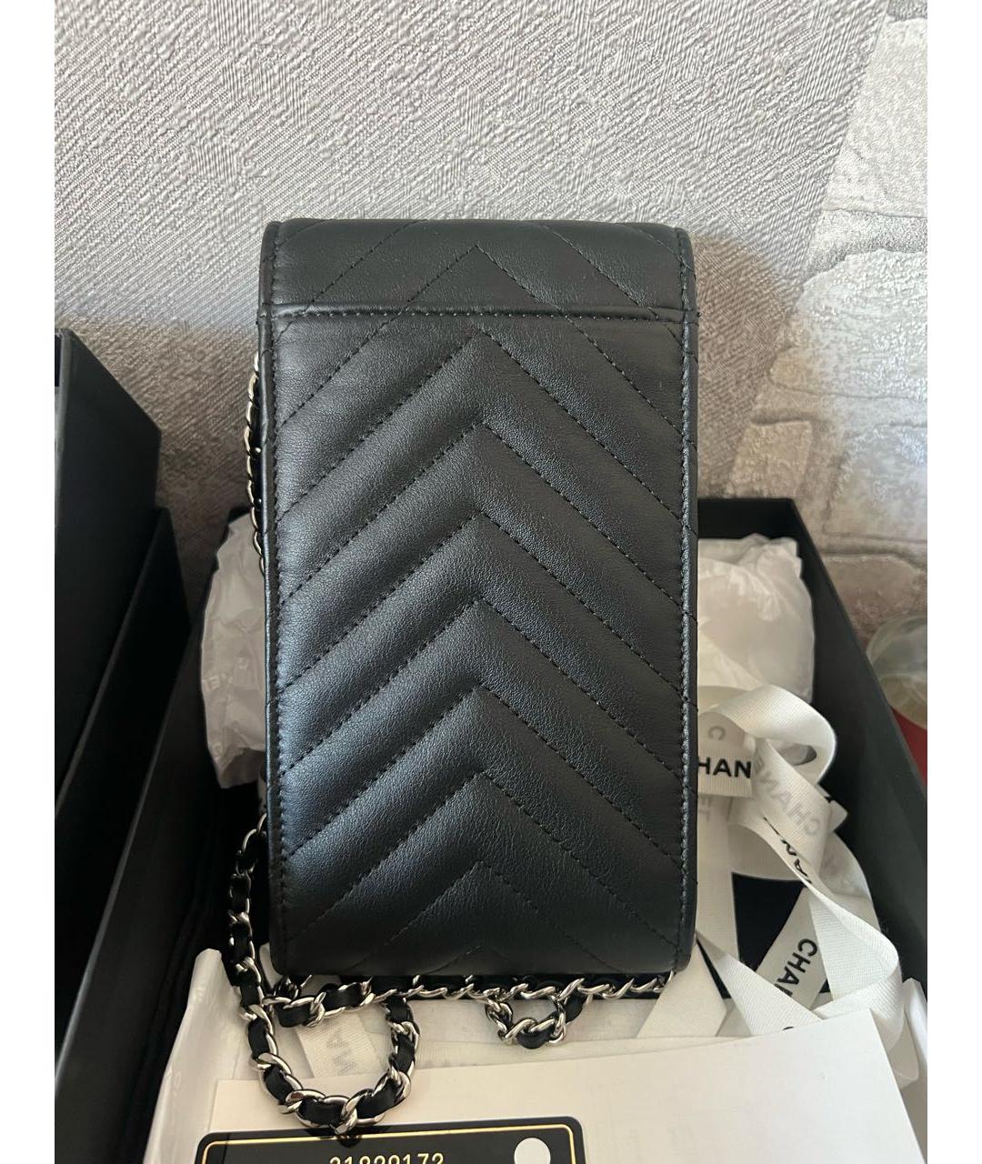 CHANEL PRE-OWNED Черная кожаная сумка через плечо, фото 2