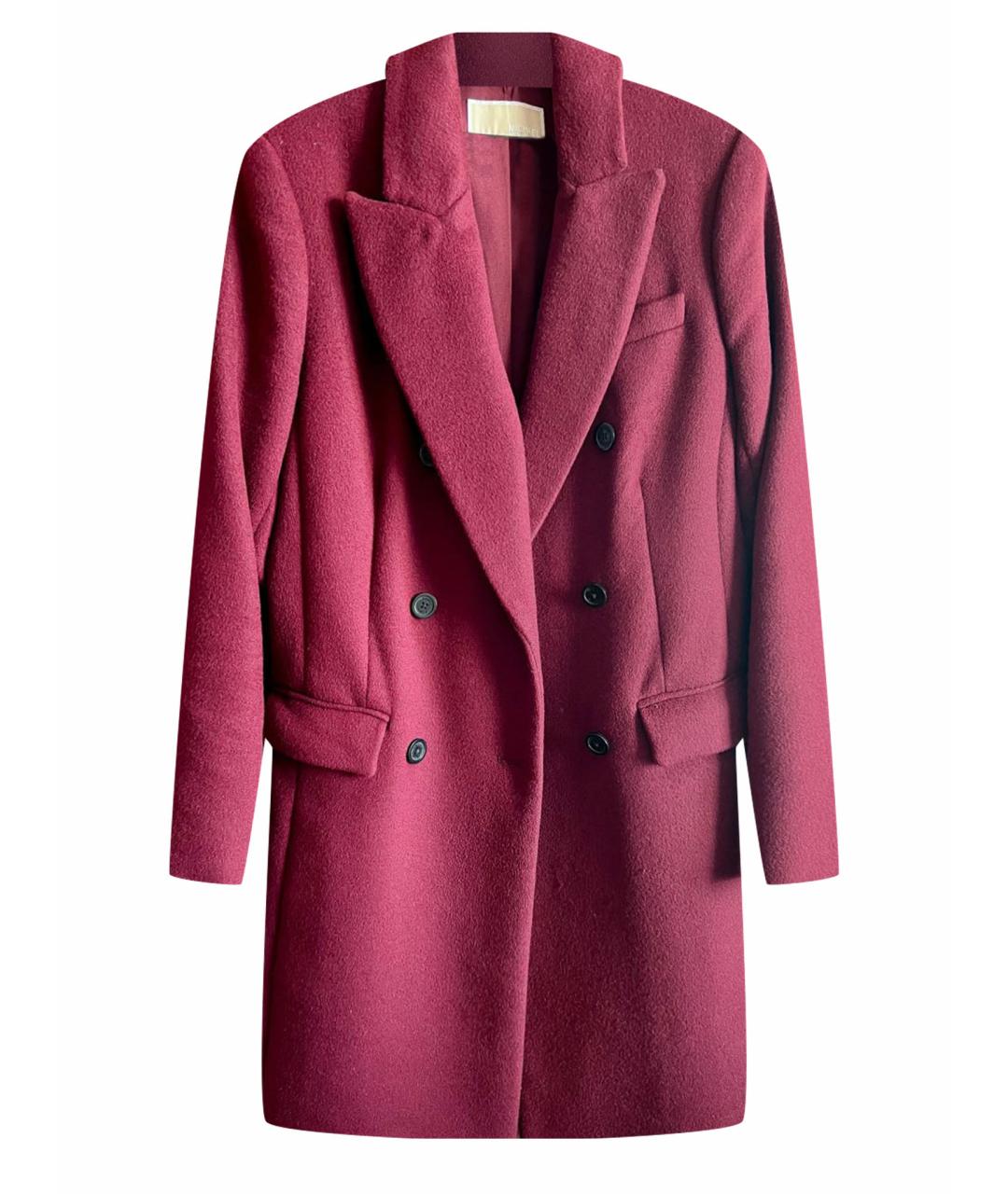 MICHAEL KORS Бордовое шерстяное пальто, фото 1