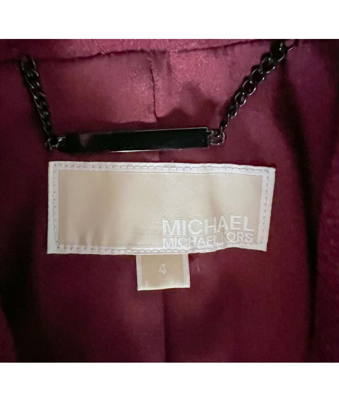 MICHAEL KORS Бордовое шерстяное пальто, фото 3