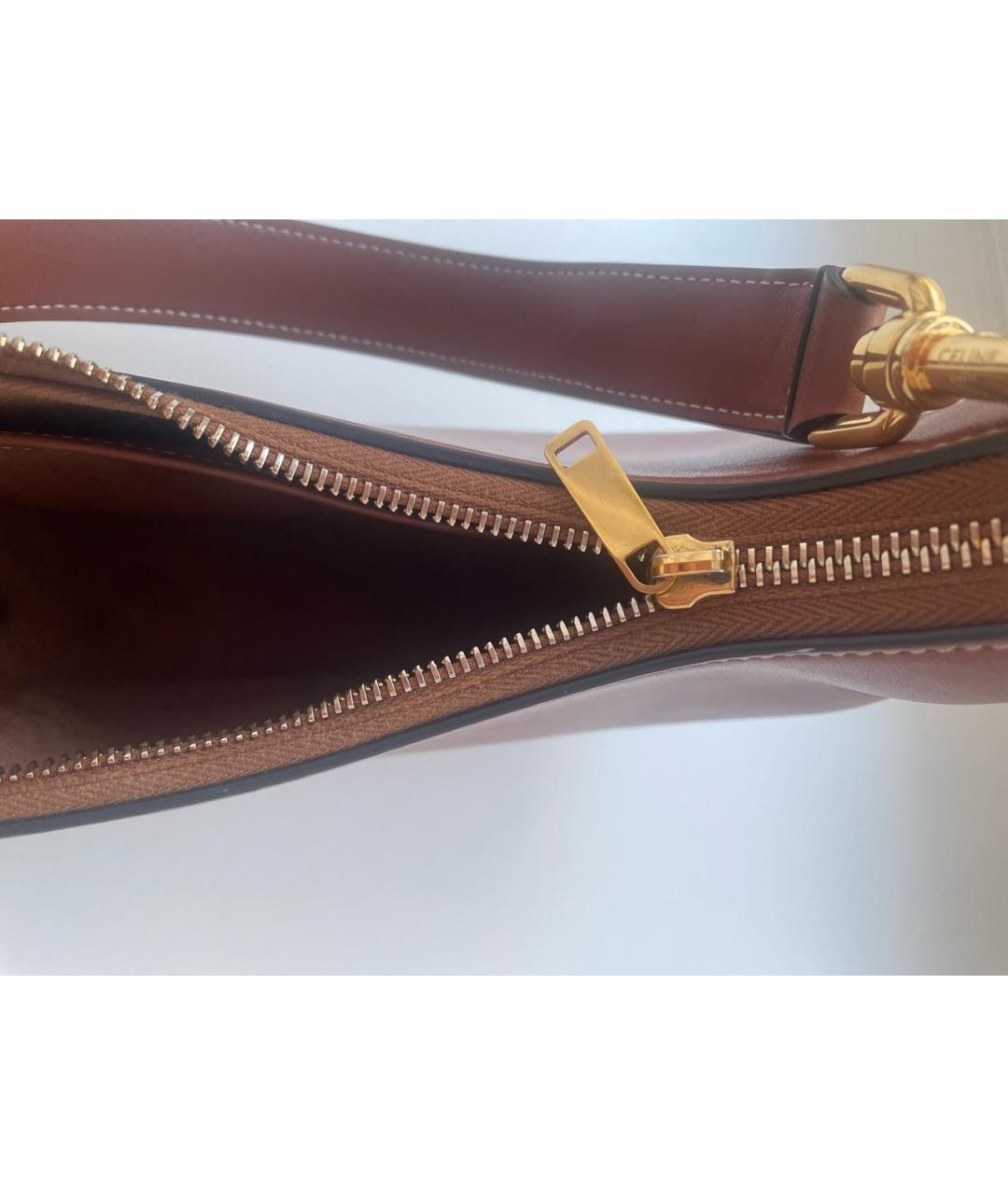 CELINE PRE-OWNED Горчичная кожаная сумка с короткими ручками, фото 3