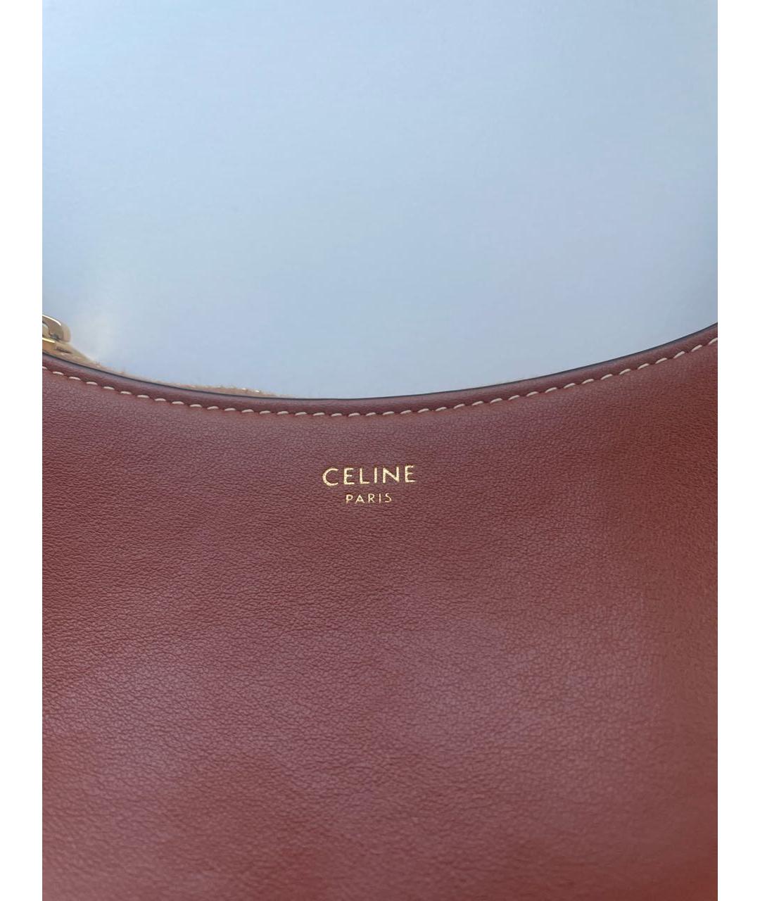 CELINE PRE-OWNED Горчичная кожаная сумка с короткими ручками, фото 2