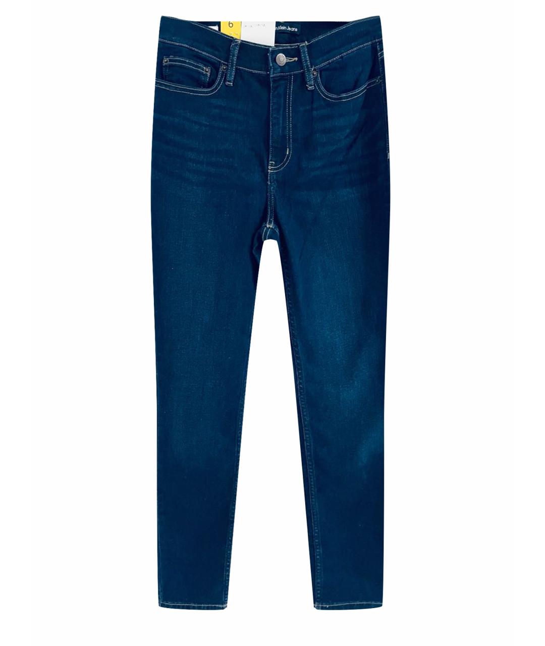 CALVIN KLEIN JEANS Темно-синие хлопко-эластановые джинсы слим, фото 1