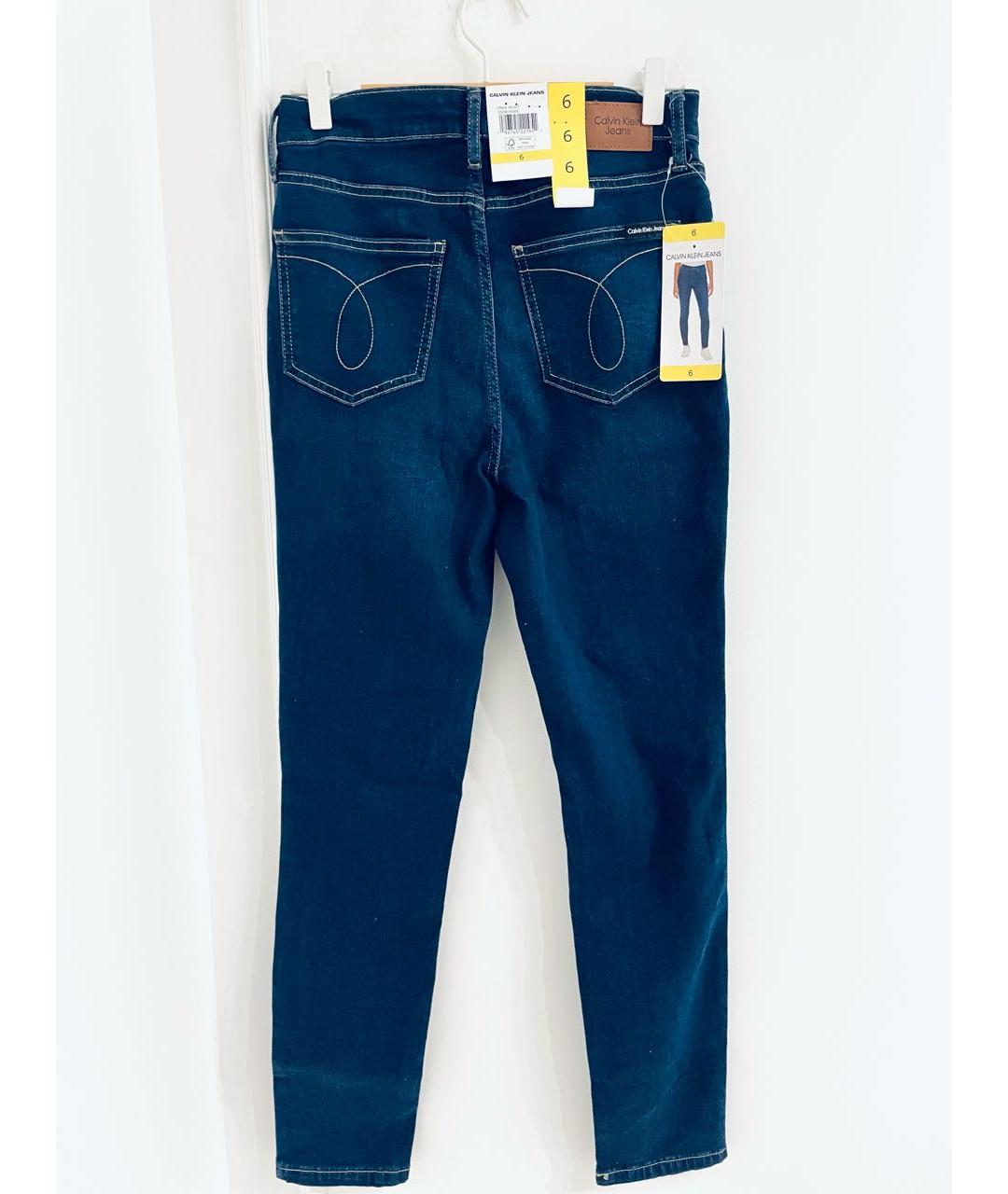 CALVIN KLEIN JEANS Темно-синие хлопко-эластановые джинсы слим, фото 3