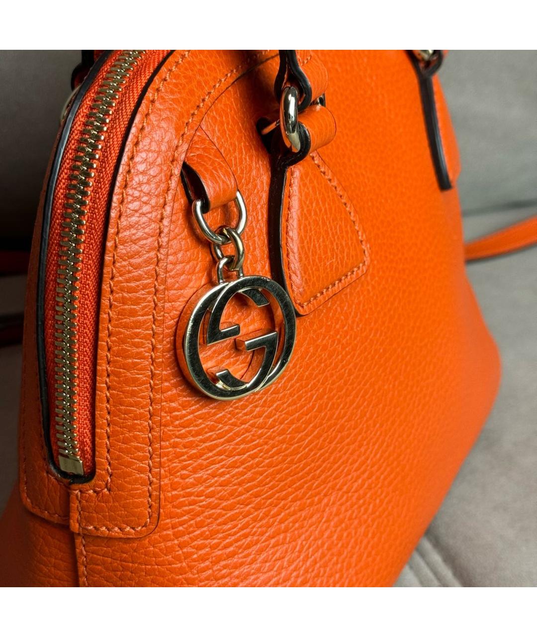 GUCCI Оранжевая кожаная сумка через плечо, фото 3