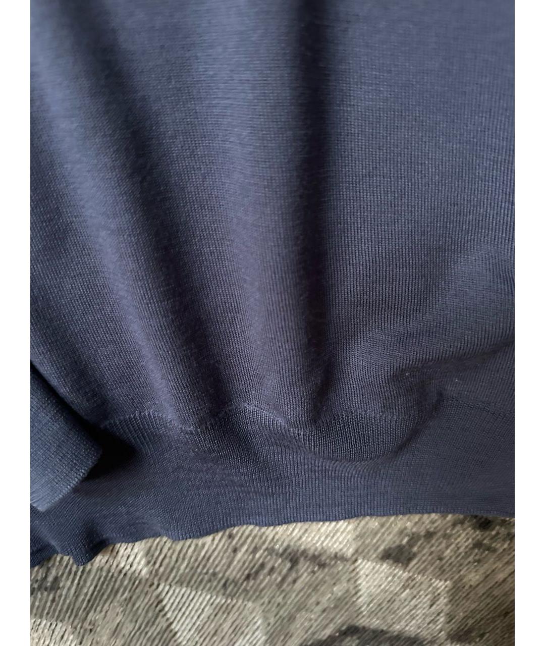 BRIONI Темно-синий шерстяной джемпер / свитер, фото 5