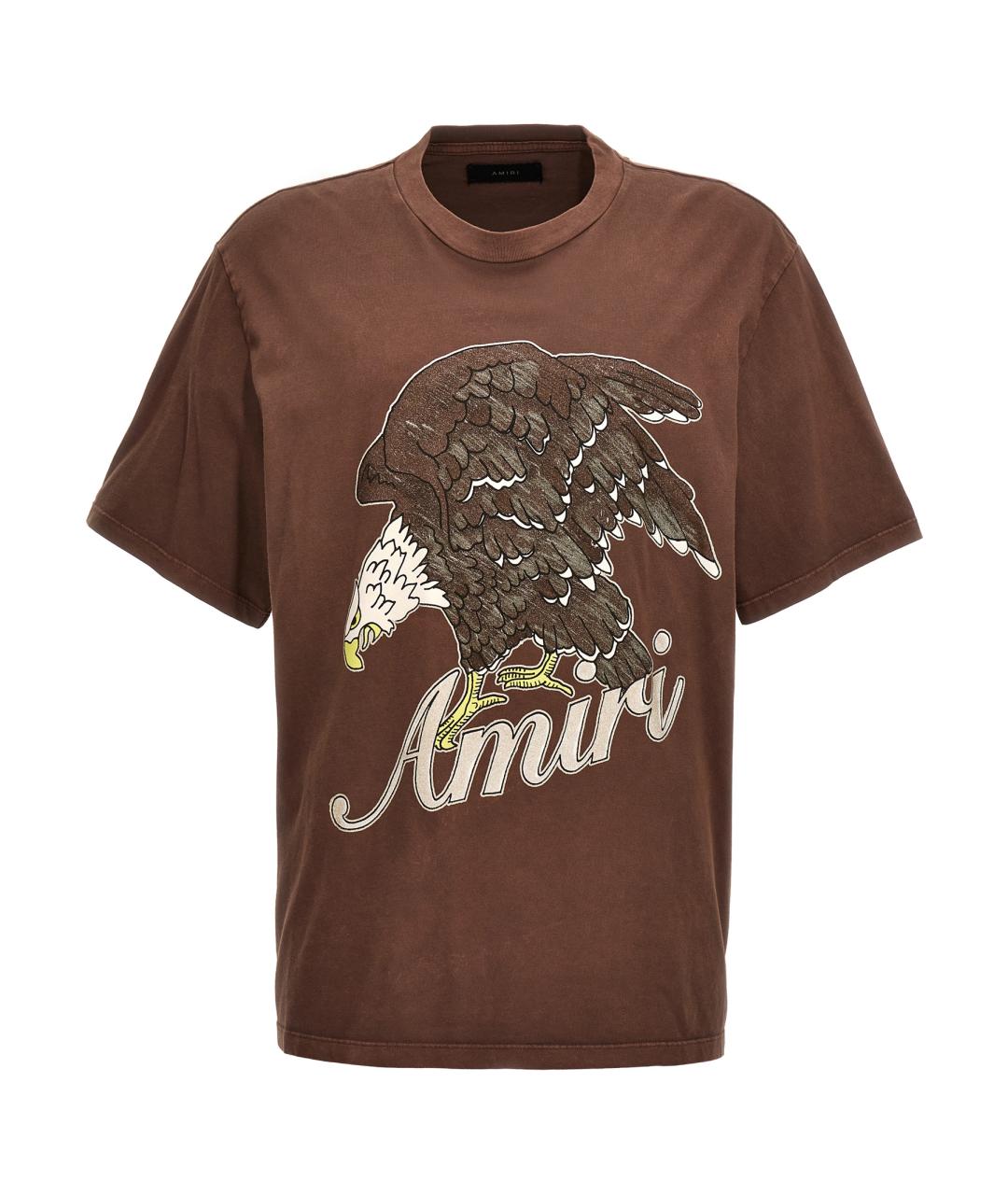 AMIRI Коричневая хлопковая футболка, фото 1