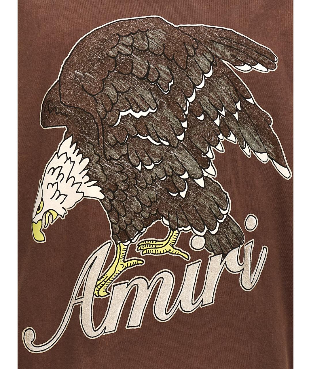 AMIRI Коричневая хлопковая футболка, фото 4