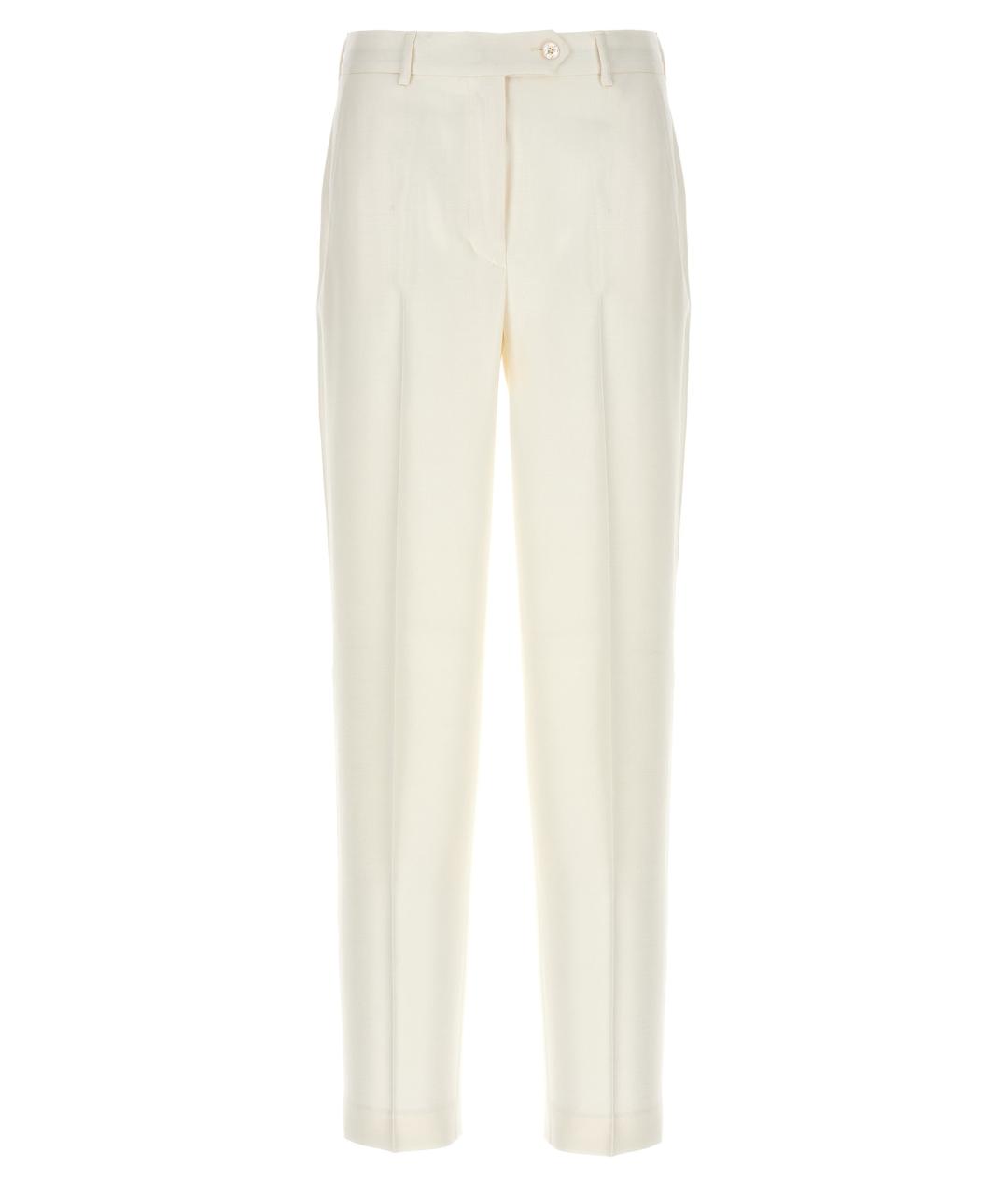KITON Белые вискозные прямые брюки, фото 1
