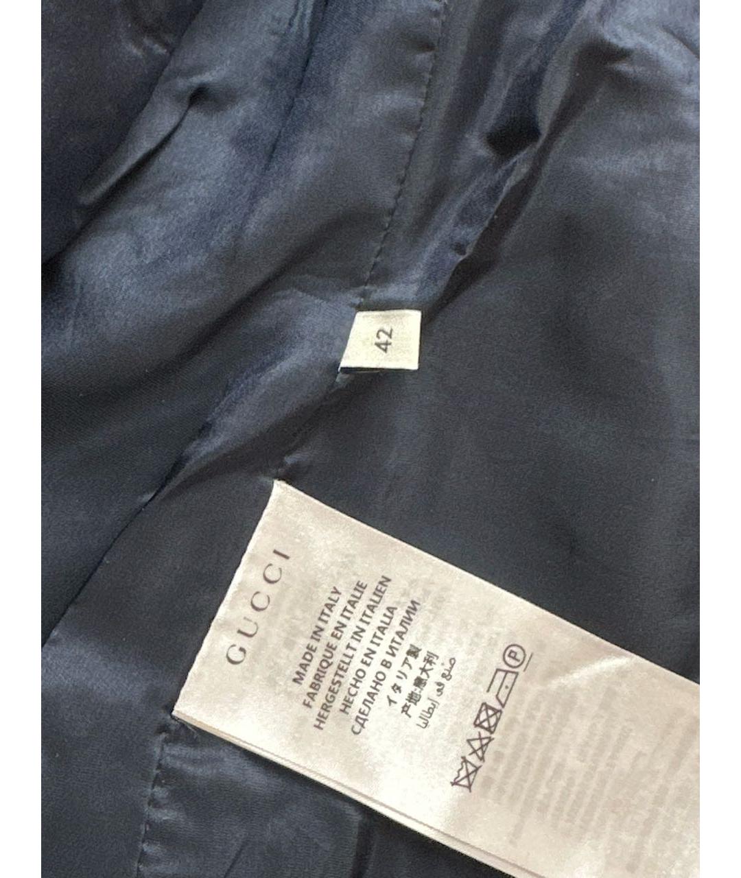 GUCCI Темно-синий хлопковый жакет/пиджак, фото 5