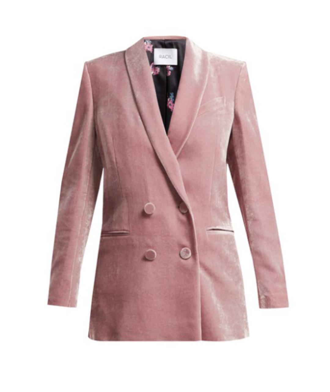 RACIL Розовый бархатный жакет/пиджак, фото 1