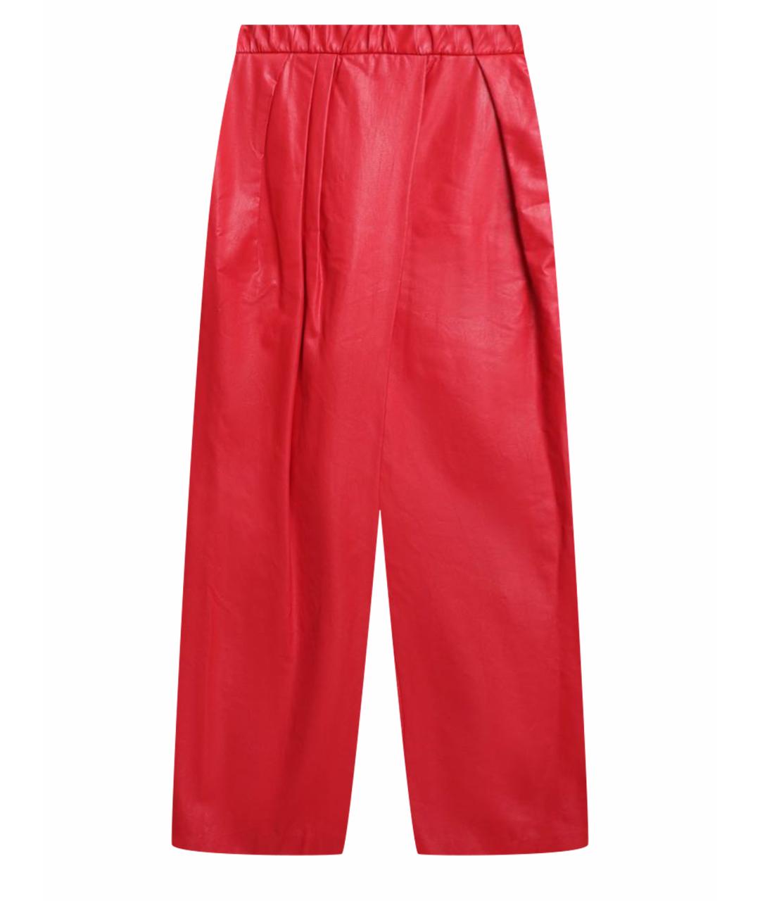 VIKA GAZINSKAYA Красные полиуретановые брюки широкие, фото 1
