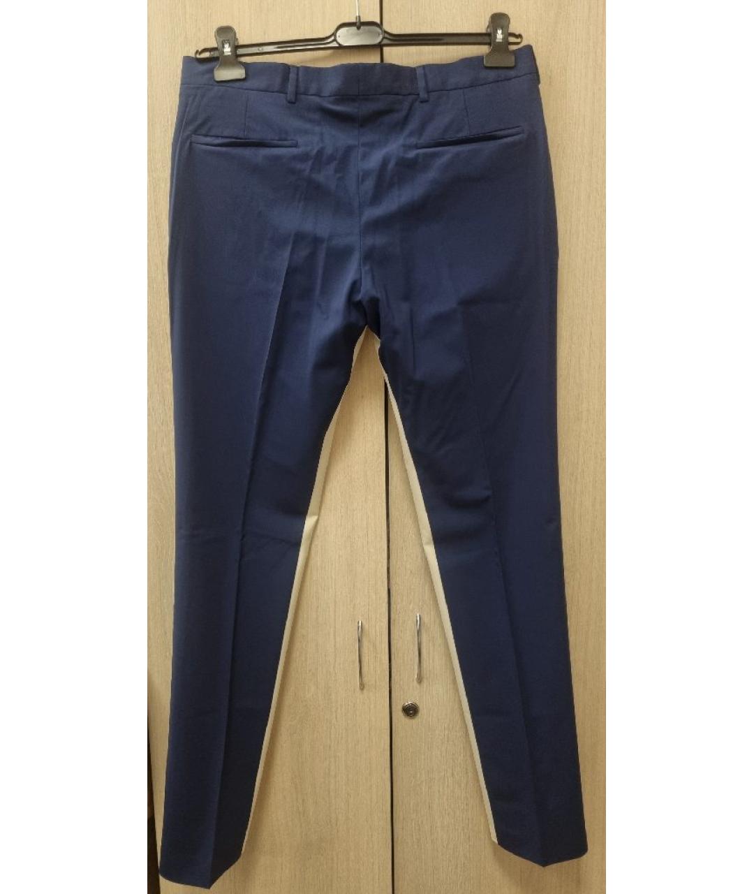 PRADA Темно-синие шерстяные классические брюки, фото 2