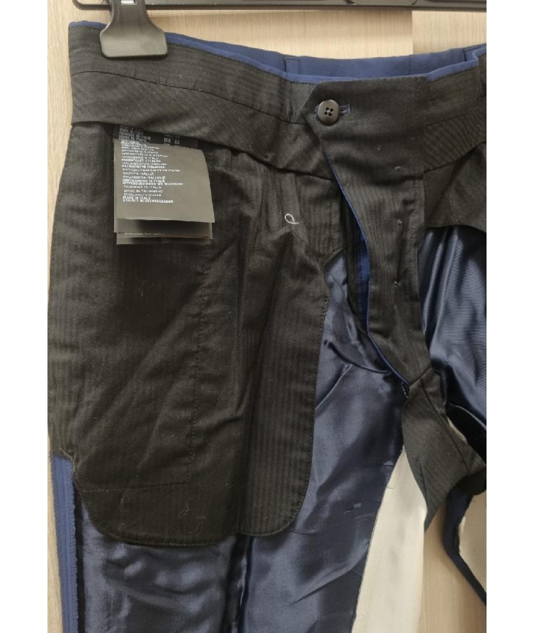 PRADA Темно-синие шерстяные классические брюки, фото 6