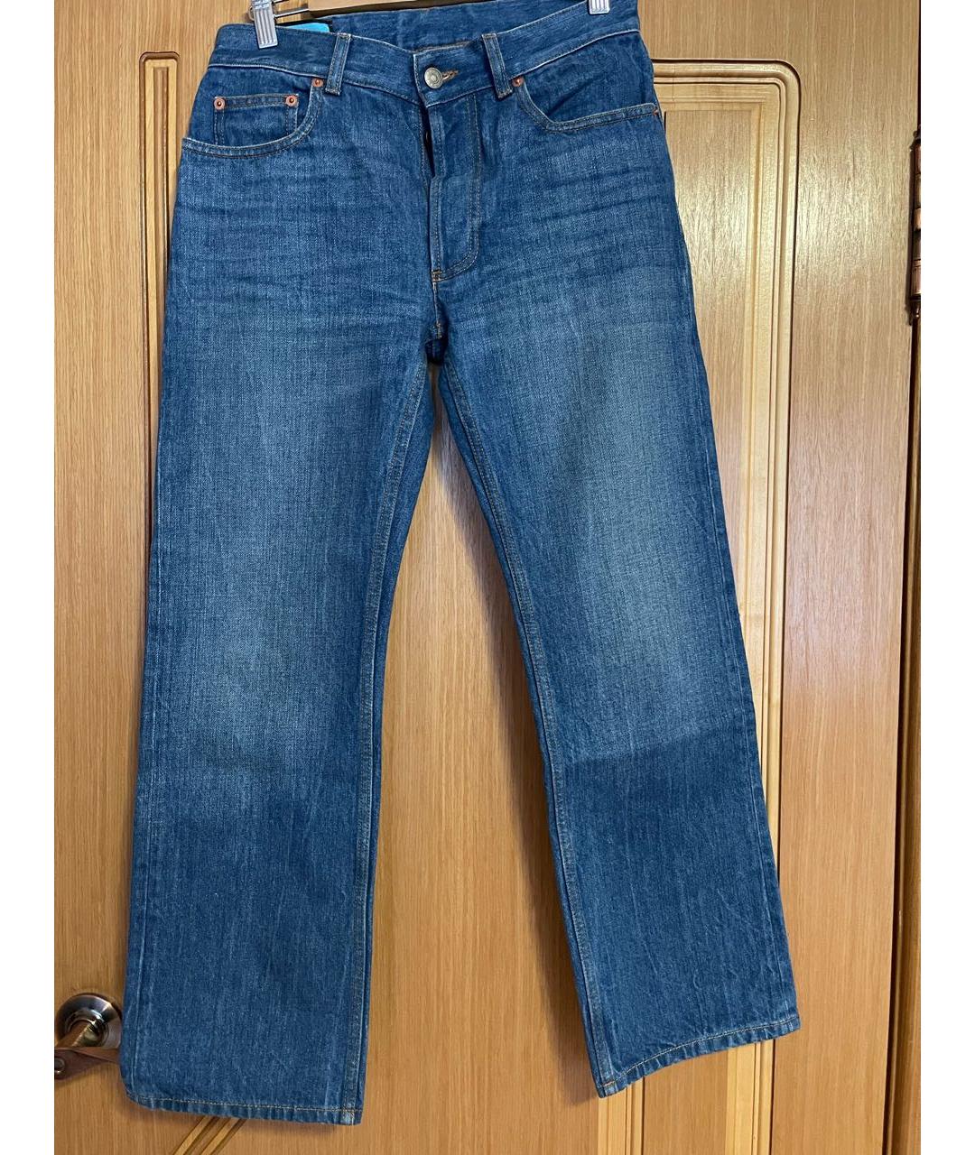 GUCCI Синие хлопковые прямые джинсы, фото 9