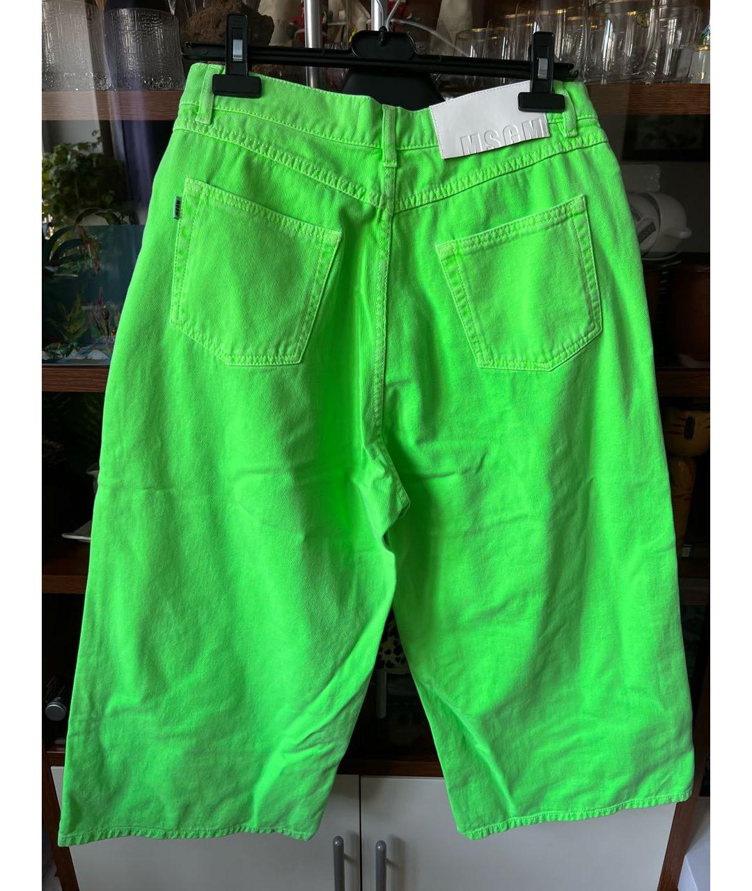 MSGM Зеленые хлопковые джинсы клеш, фото 3