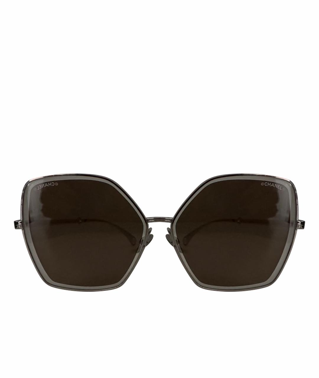 CHANEL PRE-OWNED Бежевые пластиковые солнцезащитные очки, фото 1