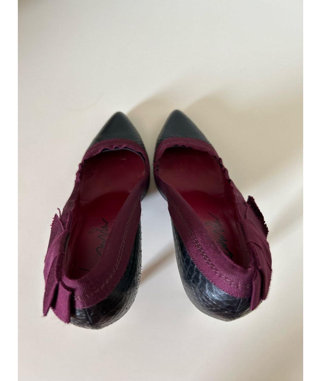 LANVIN Бордовые туфли из экзотической кожи, фото 3