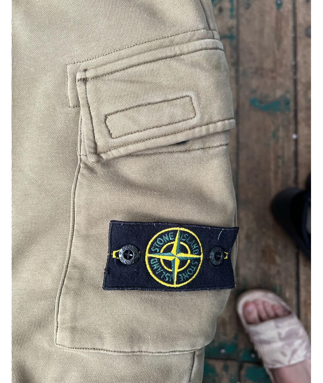 STONE ISLAND Хаки хлопковые повседневные брюки, фото 2