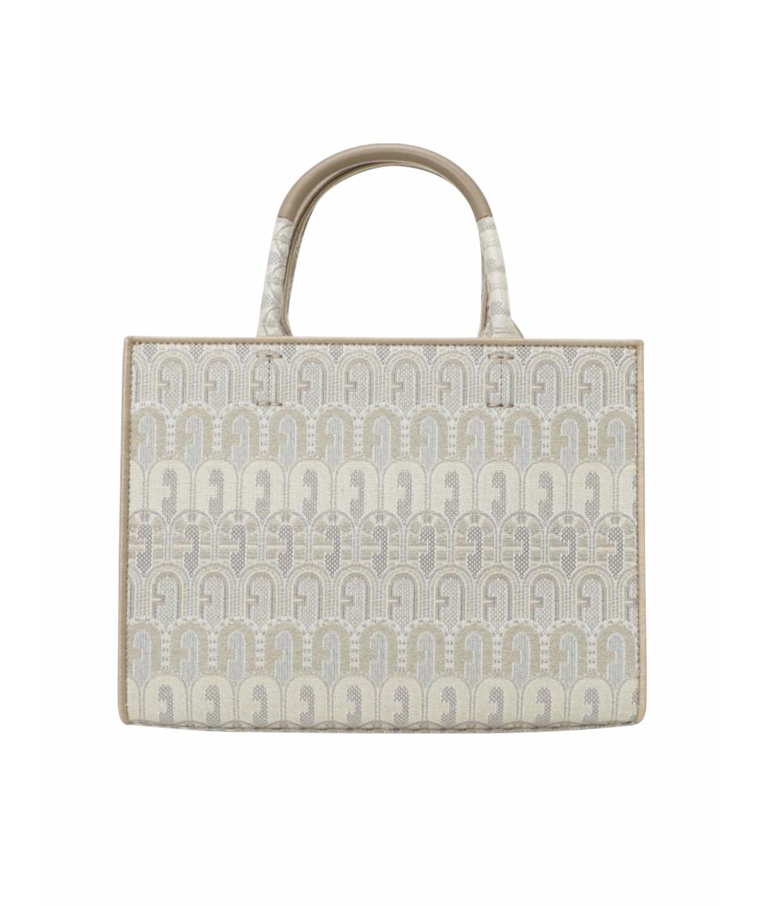 FURLA Бежевая тканевая сумка тоут, фото 1