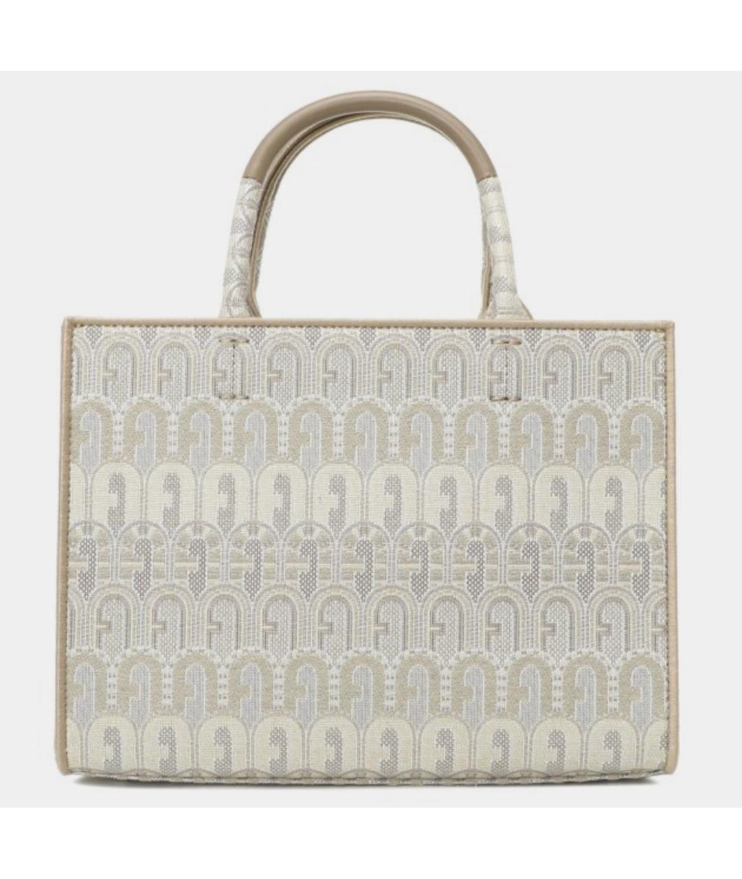FURLA Бежевая тканевая сумка тоут, фото 3