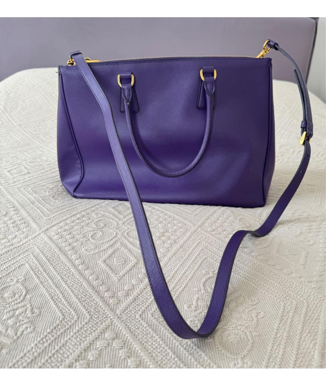 PRADA Фиолетовая кожаная сумка тоут, фото 3