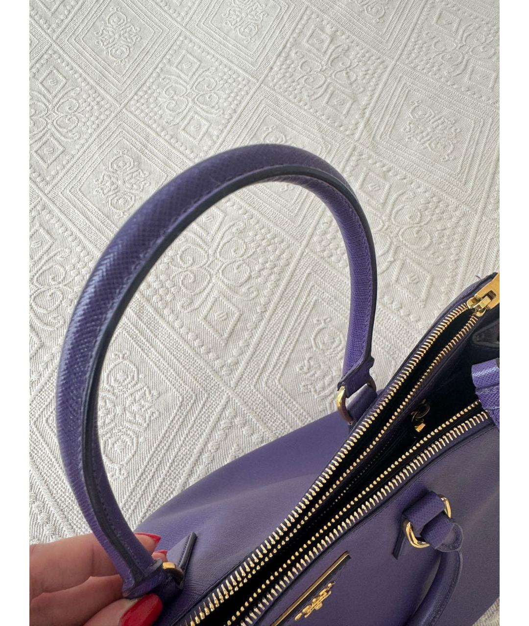 PRADA Фиолетовая кожаная сумка тоут, фото 8