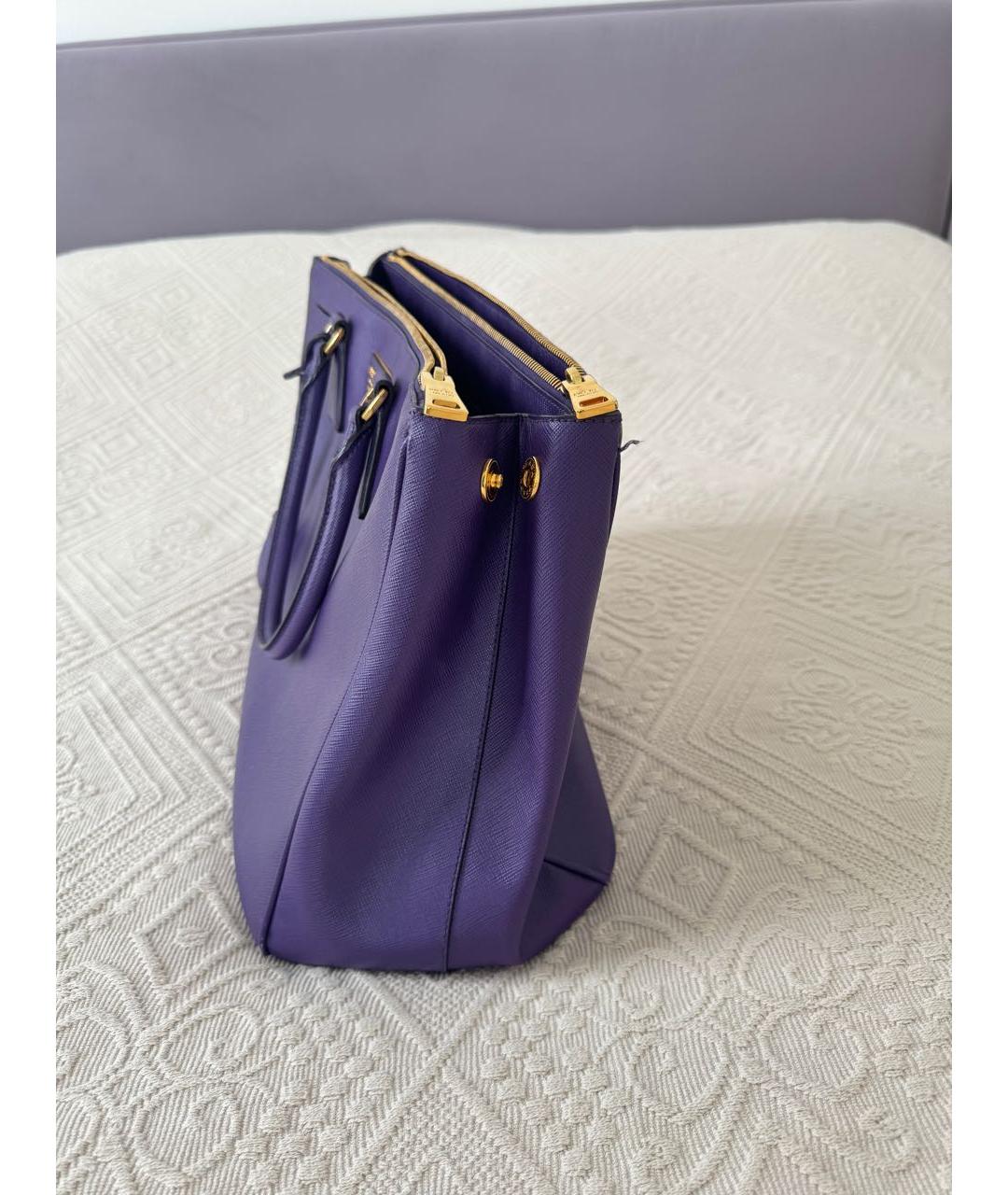PRADA Фиолетовая кожаная сумка тоут, фото 2