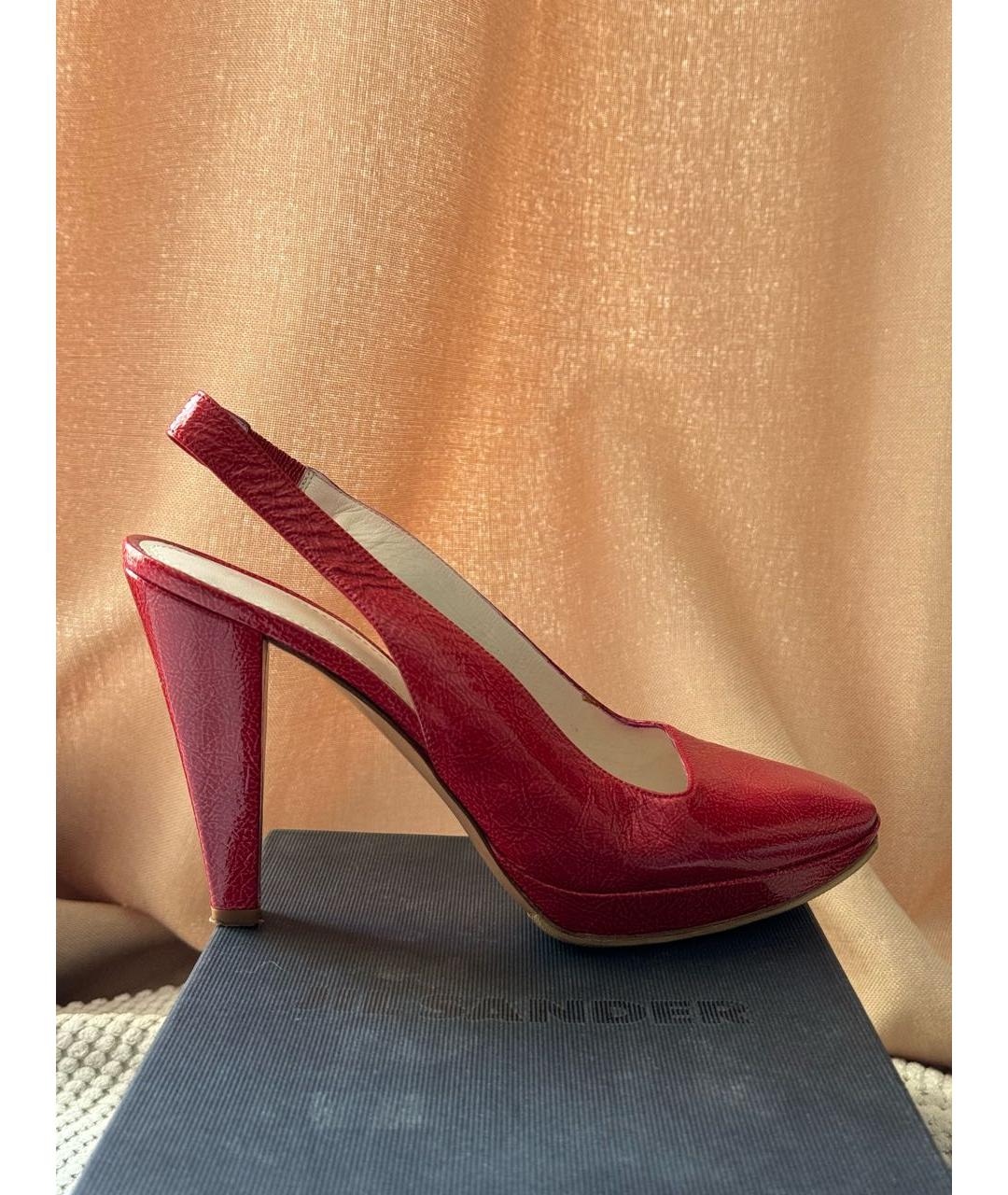 JIL SANDER Красные кожаные туфли, фото 8