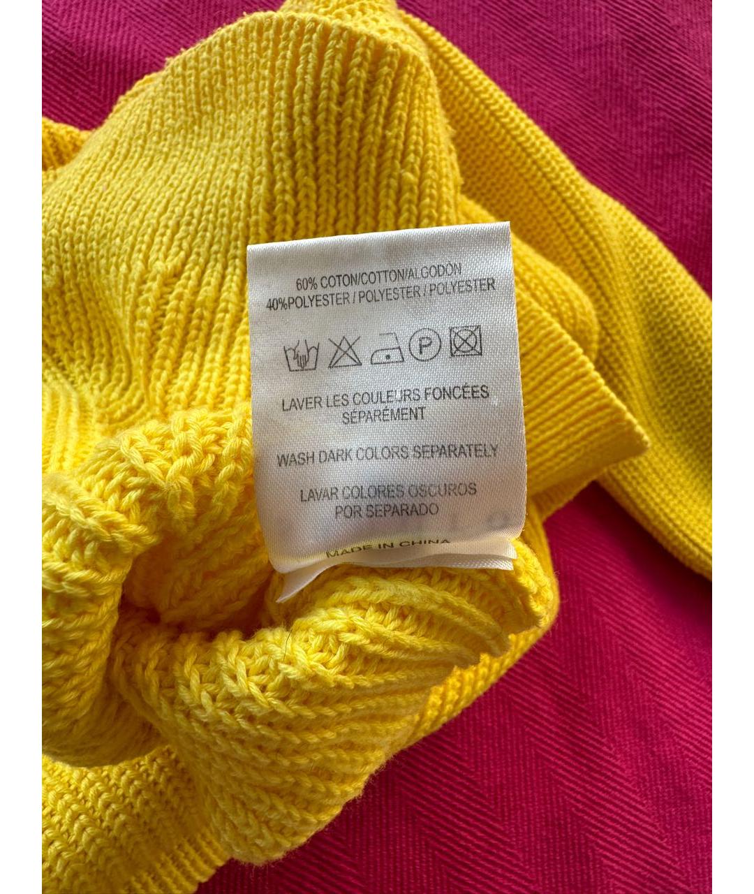 SANDRO Желтый хлопковый джемпер / свитер, фото 6