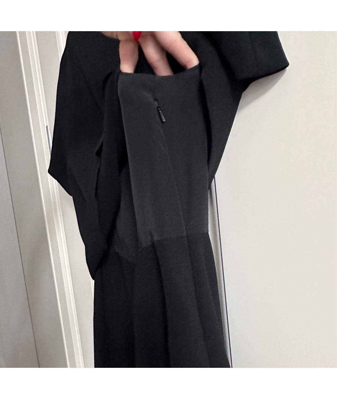 MAX MARA STUDIO Черное полиэстеровое повседневное платье, фото 4