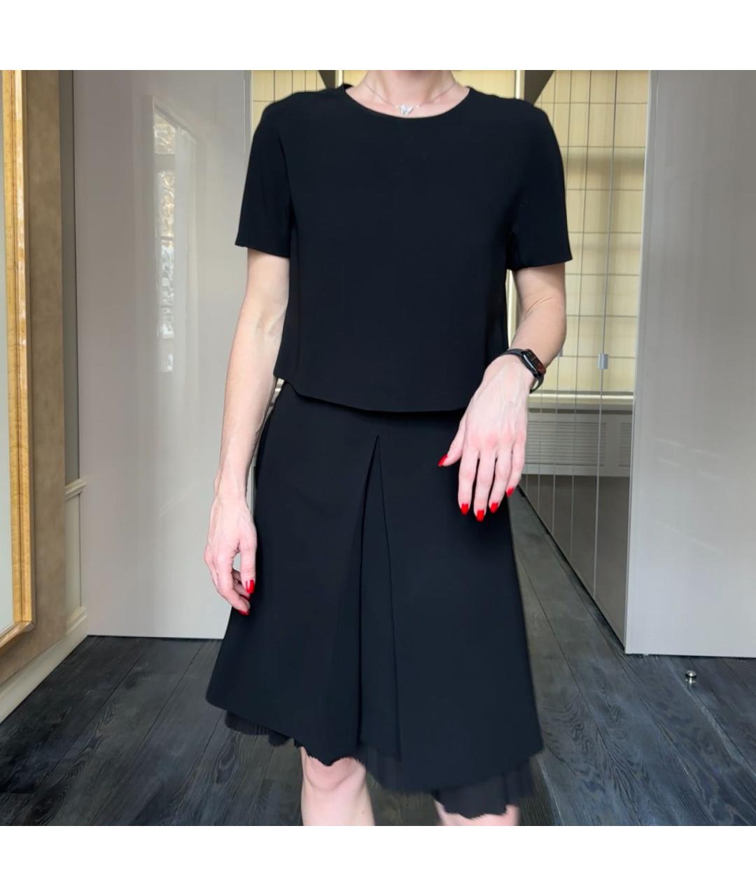 MAX MARA STUDIO Черное полиэстеровое повседневное платье, фото 5