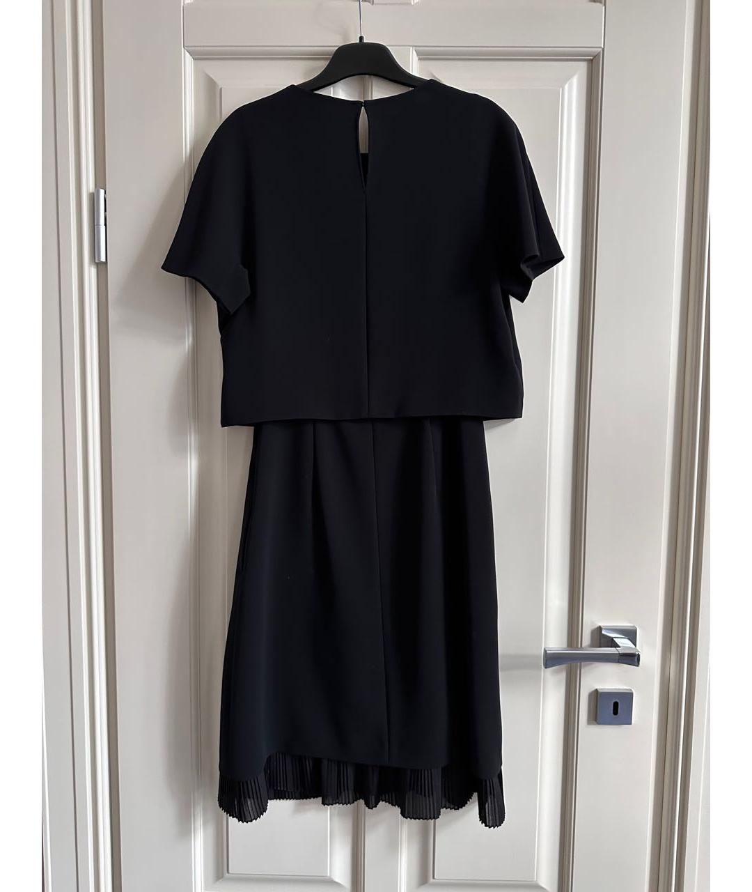 MAX MARA STUDIO Черное полиэстеровое повседневное платье, фото 2