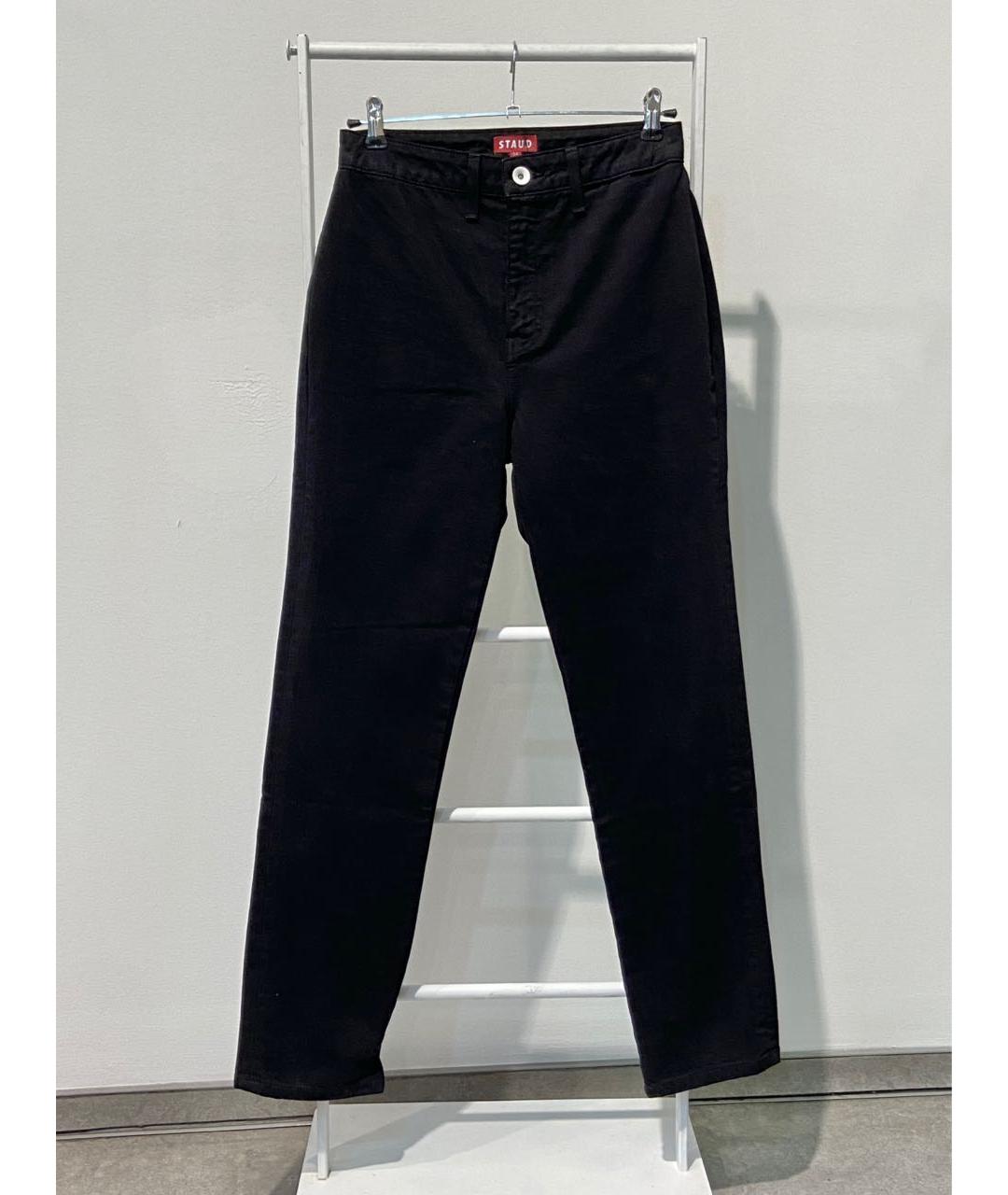 STAUD Черные хлопковые прямые джинсы, фото 8