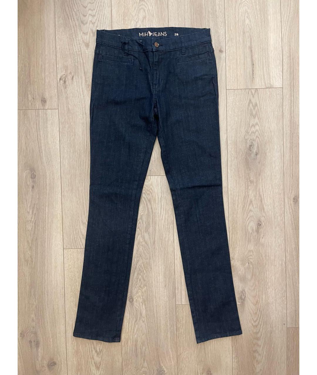 MIH JEANS Темно-синие хлопко-эластановые прямые джинсы, фото 7