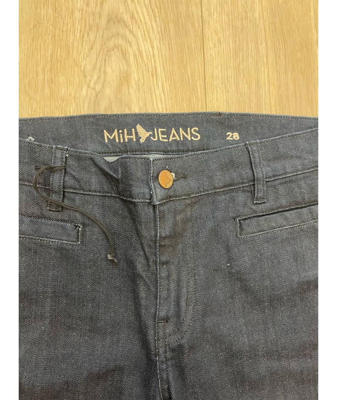 MIH JEANS Темно-синие хлопко-эластановые прямые джинсы, фото 3