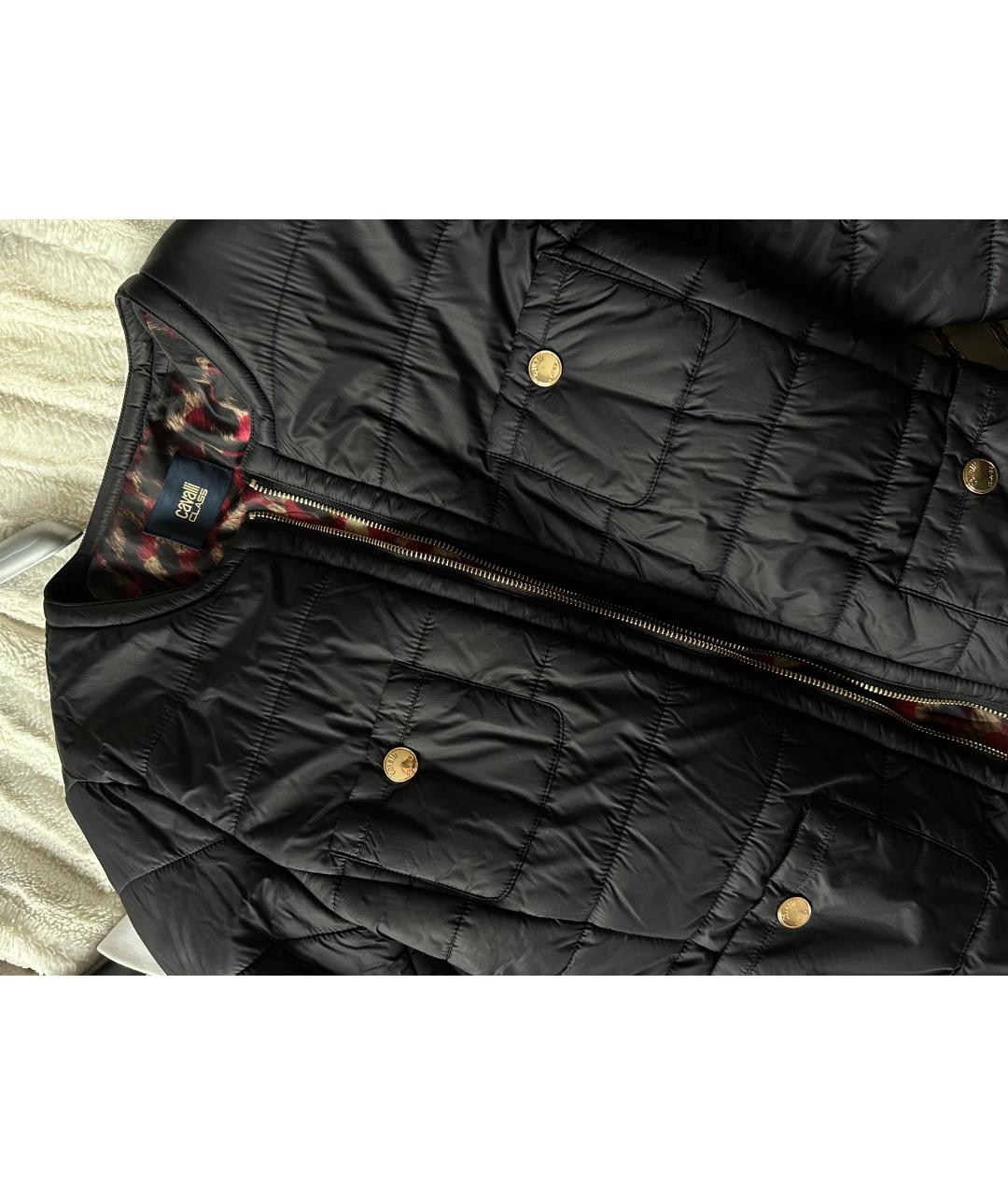 CAVALLI CLASS Темно-синяя полиамидовая куртка, фото 4
