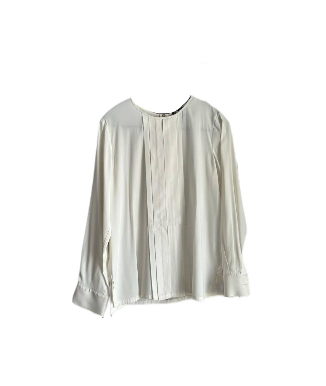 DKNY Белая шелковая блузы, фото 5