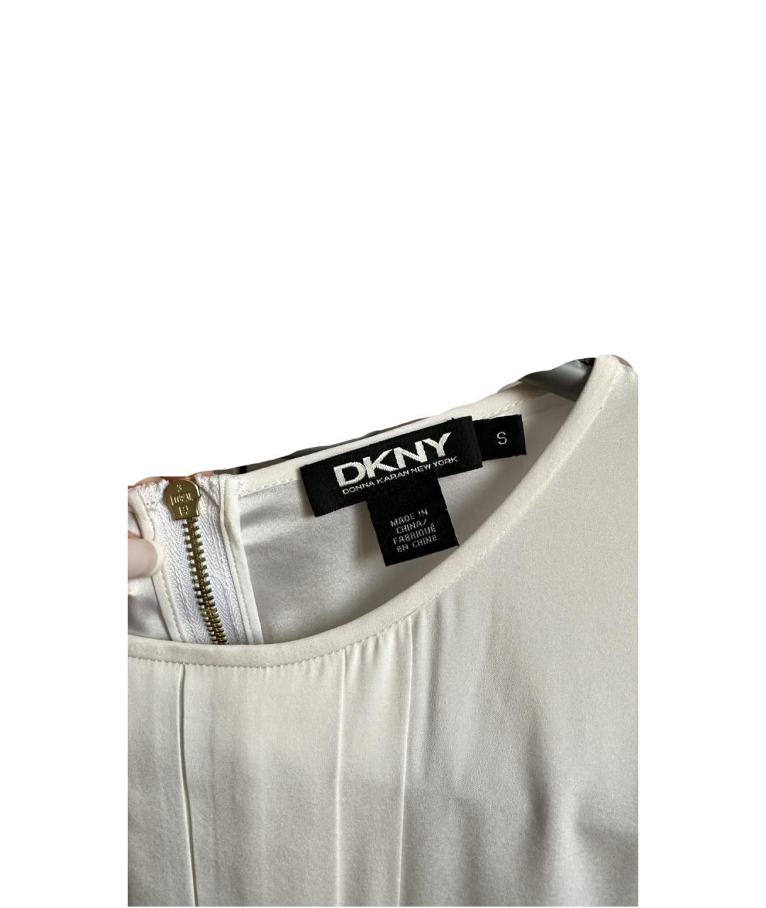 DKNY Белая шелковая блузы, фото 3